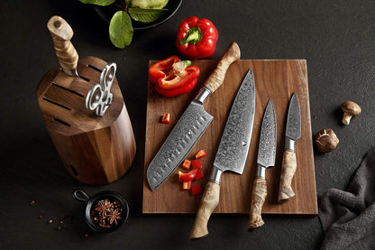 HEZHEN- Kitchen Knives Set 7PCS Forging Damascus